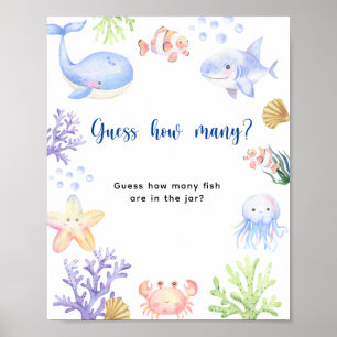 Oceaandieren - Hoeveel vissen zitten er in de pot Poster