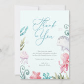 Oceaandieren onder het Zee Boy Baby shower Bedankkaart (Voorkant)