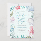 Oceaandieren onder het Zee Boy Baby shower Kaart (Voorkant)