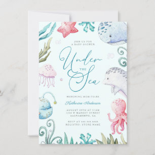 Oceaandieren onder het Zee Boy Baby shower Kaart