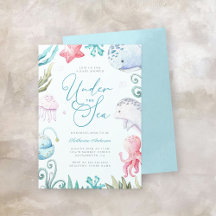 Oceaandieren onder het Zee Boy Baby shower