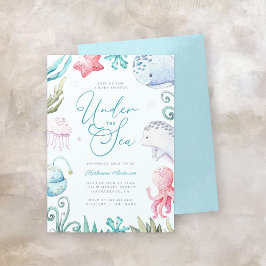 Oceaandieren onder het Zee Boy Baby shower Kaart