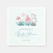 Oceaandieren onder het Zee Boy Baby shower Servet (Voorkant)