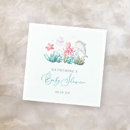 Oceaandieren onder het Zee Boy Baby shower Servet
