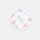 Oceaandieren onder het Zee Kids Birthday Servet (Hoek)