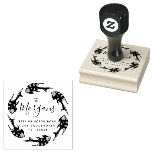 Oceaanelegantie | Retouradresstempel Rubberstempel (Gestempeld)