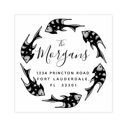 Oceaanelegantie | Retouradresstempel Rubberstempel (Afrduk)