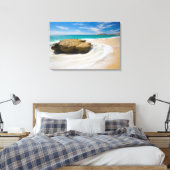 Oceaangetij kolkt op het strand canvas afdruk (Insitu (Slaapkamer))