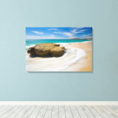 Oceaangetij kolkt op het strand canvas afdruk (Insitu (Houten vloer))