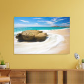 Oceaangetij kolkt op het strand canvas afdruk (Insitu (Woonkamer))