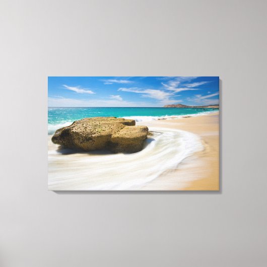 Oceaangetij kolkt op het strand canvas afdruk (Voorkant)