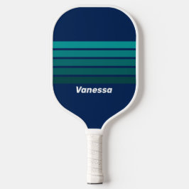 Oceaangetij over Strepen met Naam Pickleball Paddle