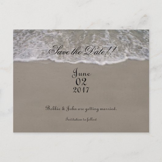 Oceaangetijden Bewaar de datum Aankondigingskaart (Voorkant)