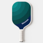 Oceaangolf Cirkel Streep met Naam Pickleball Paddle (Achterkant)