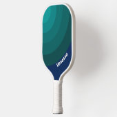 Oceaangolf Cirkel Streep met Naam Pickleball Paddle (Links)