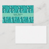 Oceaangolven aqua blauw patroon moderne trendy visitekaartje (Voorkant / Achterkant)
