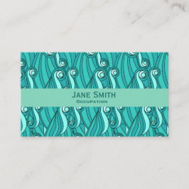 Oceaangolven aqua blauw patroon moderne trendy visitekaartje