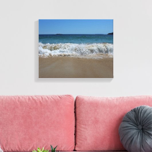 Oceaangolven bij Sand Beach III Canvas Afdruk (Insitu (Woonkamer))
