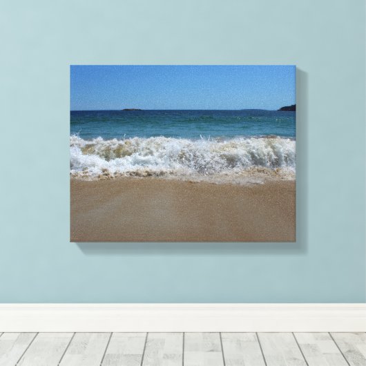 Oceaangolven bij Sand Beach III Canvas Afdruk (Insitu (Houten vloer))