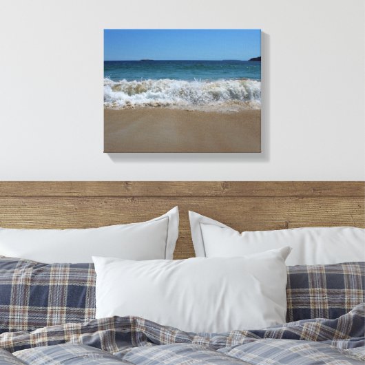 Oceaangolven bij Sand Beach III Canvas Afdruk (Insitu (Slaapkamer))