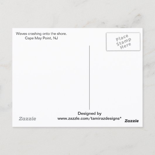 Oceaangolven, Cape May, NJ Briefkaart (Achterkant)