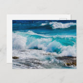 Oceaangolven crashen op het strand briefkaart (Voorkant / Achterkant)