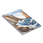 Oceaangolven crashen | Waterverf aan het strand Notitieboek (Rechterzijde)