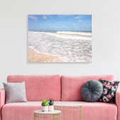 oceaangolven die het zand op het strand bedekken canvas afdruk (Insitu (Woonkamer))