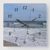 Oceaangolven die op surf breken vierkante klok (Voorkant)
