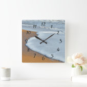 Oceaangolven die op surf breken vierkante klok (Huis)