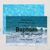Oceaangolven Doop uitnodiging (Voorkant / Achterkant)