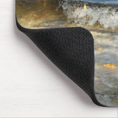 Oceaangolven en bladeren Mousepad Muismat (Hoek)