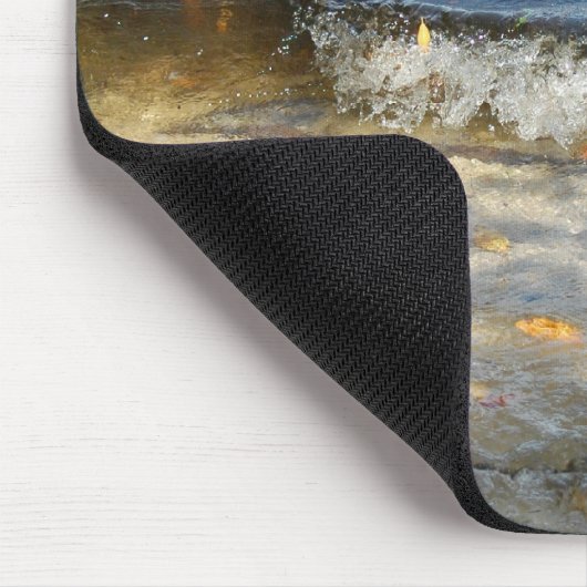 Oceaangolven en bladeren Mousepad Muismat (Hoek)