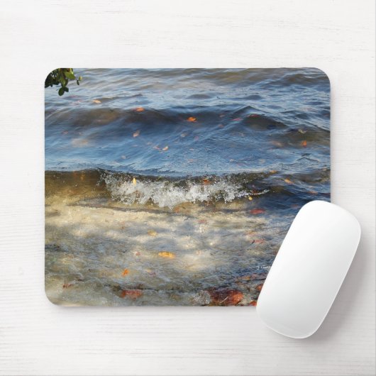 Oceaangolven en bladeren Mousepad Muismat (Met muis)