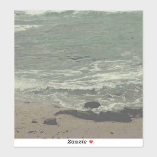 oceaangolven en strand sticker (Vel)