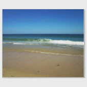 Oceaangolven en zandstrand cadeaupapier (Vlak)