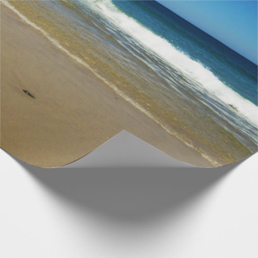 Oceaangolven en zandstrand cadeaupapier (Hoek)