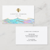 oceaangolven en zeeschelp logo visitekaartje (Voorkant / Achterkant)