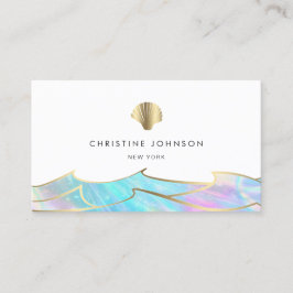 oceaangolven en zeeschelp logo visitekaartje