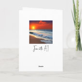  oceaangolven en zonsondergang Jubileum Kaart (Achterkant)