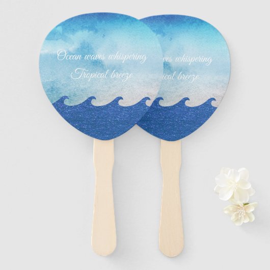 oceaangolven fluisteren handwaaier (Voorkant en achterkant)