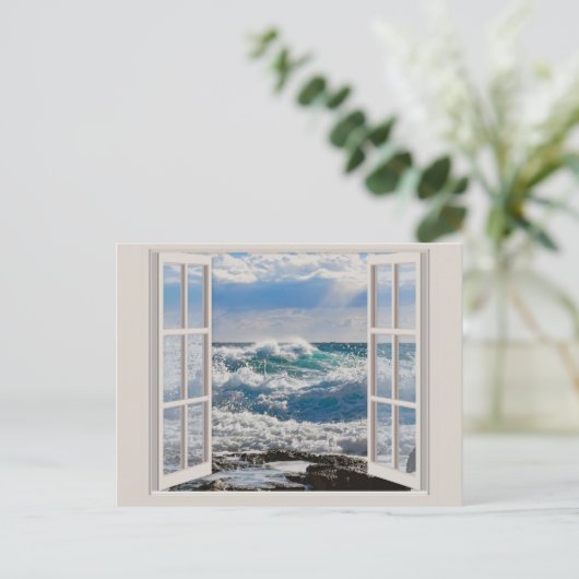 oceaangolven inkomende getij Briefkaart (Staand voorkant)