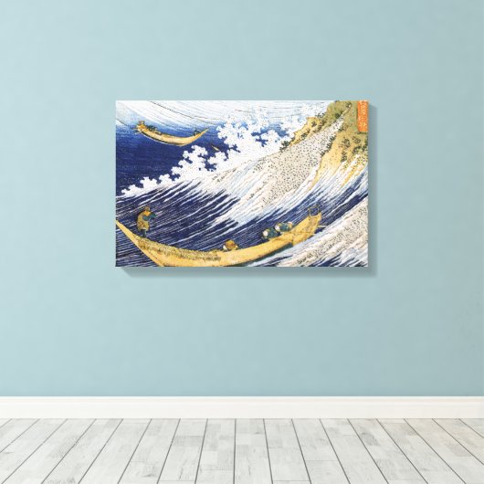 Oceaangolven, Katsushika Hokusai Canvas Afdruk (Insitu (Houten vloer))