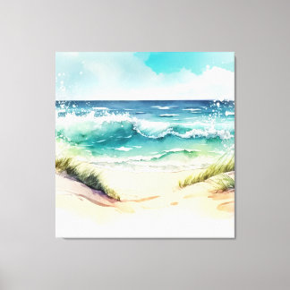 Oceaangolven kruipen aan de kust canvas afdruk