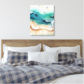 Oceaangolven kruipen aan de kust canvas afdruk (Insitu (Slaapkamer))