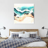 Oceaangolven kruipen aan de kust canvas afdruk (Insitu (Slaapkamer))