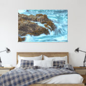Oceaangolven kruipen op Rocky Shore Canvas Afdruk (Insitu (Slaapkamer))
