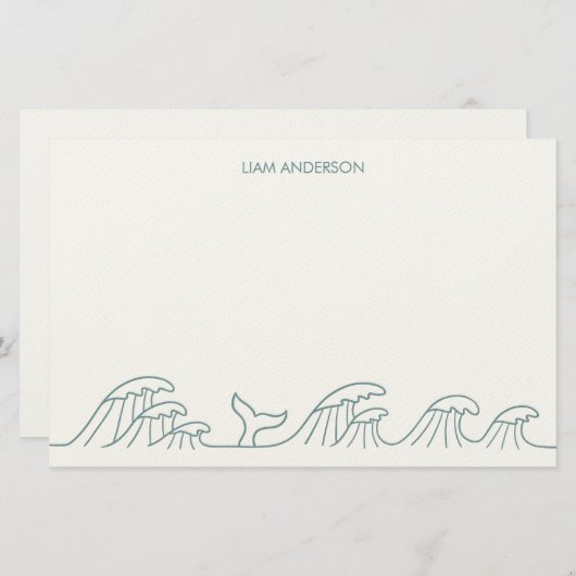 Oceaangolven kust kinder briefpapier (Voorkant / Achterkant)