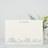 Oceaangolven kust kinder briefpapier (Staand voorkant)