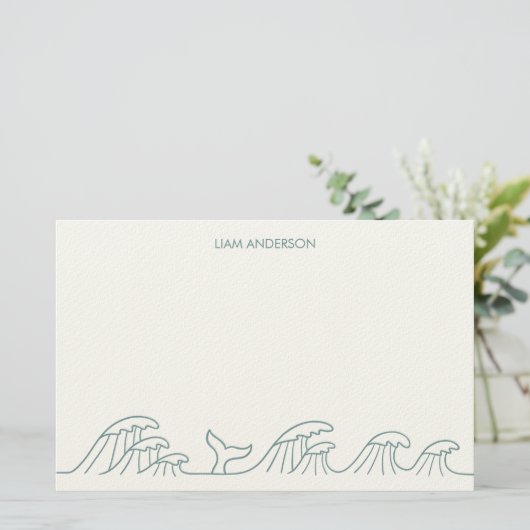 Oceaangolven kust kinder briefpapier (Staand voorkant)